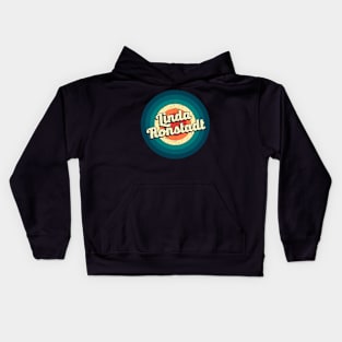 Graphic Linda Name Retro Vintage Circle Kids Hoodie